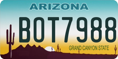 AZ license plate BOT7988