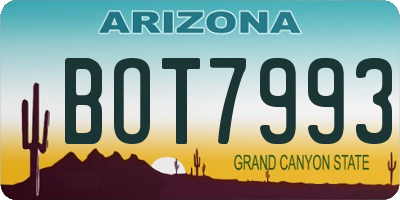 AZ license plate BOT7993