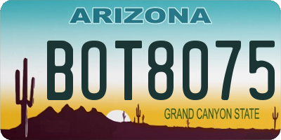 AZ license plate BOT8075