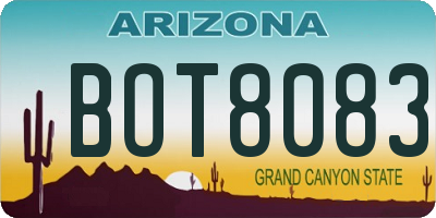 AZ license plate BOT8083