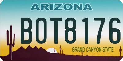 AZ license plate BOT8176