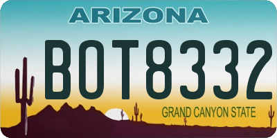 AZ license plate BOT8332