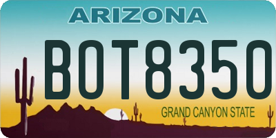 AZ license plate BOT8350