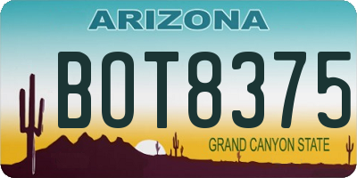 AZ license plate BOT8375