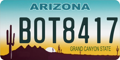 AZ license plate BOT8417