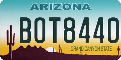 AZ license plate BOT8440