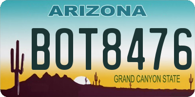 AZ license plate BOT8476