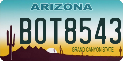 AZ license plate BOT8543