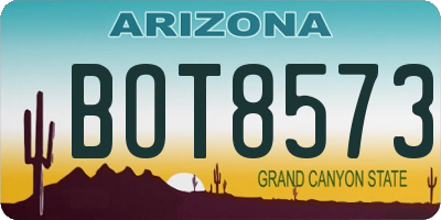 AZ license plate BOT8573