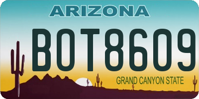 AZ license plate BOT8609