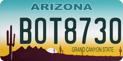 AZ license plate BOT8730