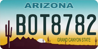 AZ license plate BOT8782