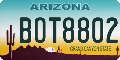 AZ license plate BOT8802