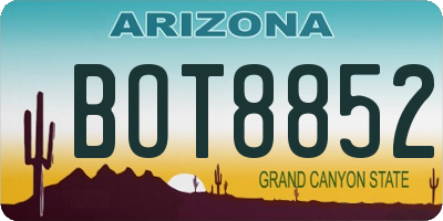 AZ license plate BOT8852