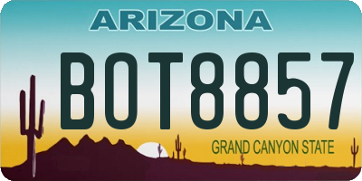 AZ license plate BOT8857
