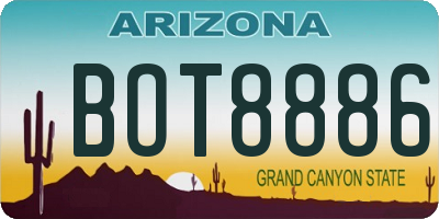 AZ license plate BOT8886