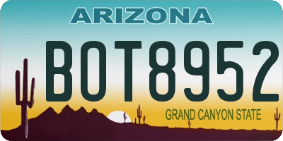 AZ license plate BOT8952