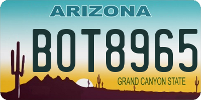 AZ license plate BOT8965