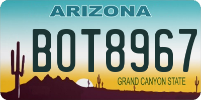 AZ license plate BOT8967