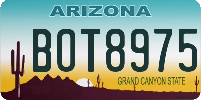 AZ license plate BOT8975