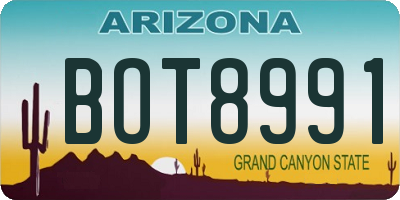 AZ license plate BOT8991