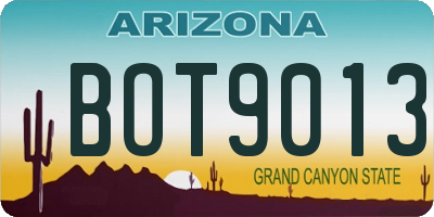 AZ license plate BOT9013