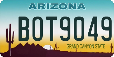 AZ license plate BOT9049