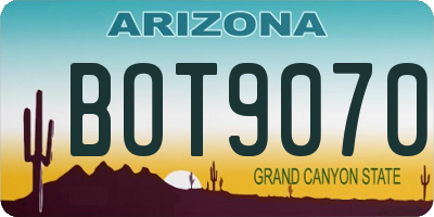 AZ license plate BOT9070