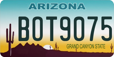AZ license plate BOT9075