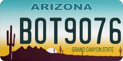 AZ license plate BOT9076