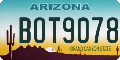 AZ license plate BOT9078