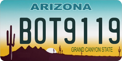 AZ license plate BOT9119