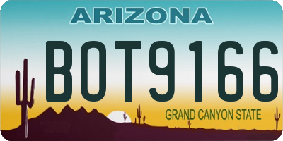 AZ license plate BOT9166