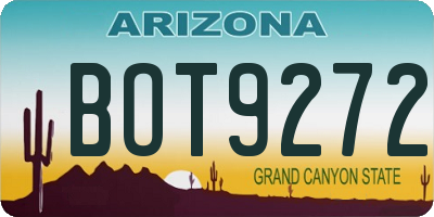 AZ license plate BOT9272