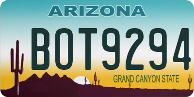 AZ license plate BOT9294