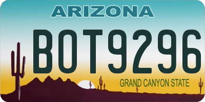 AZ license plate BOT9296