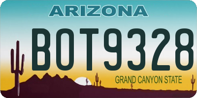 AZ license plate BOT9328