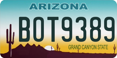 AZ license plate BOT9389