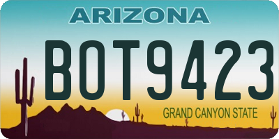AZ license plate BOT9423