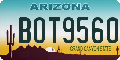 AZ license plate BOT9560