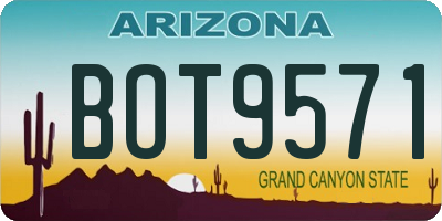 AZ license plate BOT9571