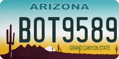AZ license plate BOT9589