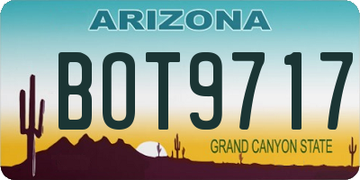 AZ license plate BOT9717