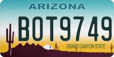 AZ license plate BOT9749