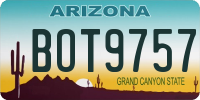 AZ license plate BOT9757