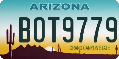 AZ license plate BOT9779