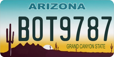 AZ license plate BOT9787