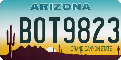 AZ license plate BOT9823