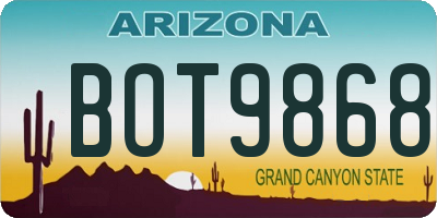 AZ license plate BOT9868
