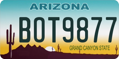 AZ license plate BOT9877